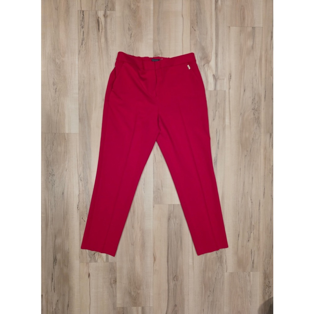 Tommy Hilfiger Womens Red Ankle Dress Pants Size 10 Stretch Trousers